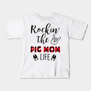 Rockin' The Pig Mom Life Kids T-Shirt